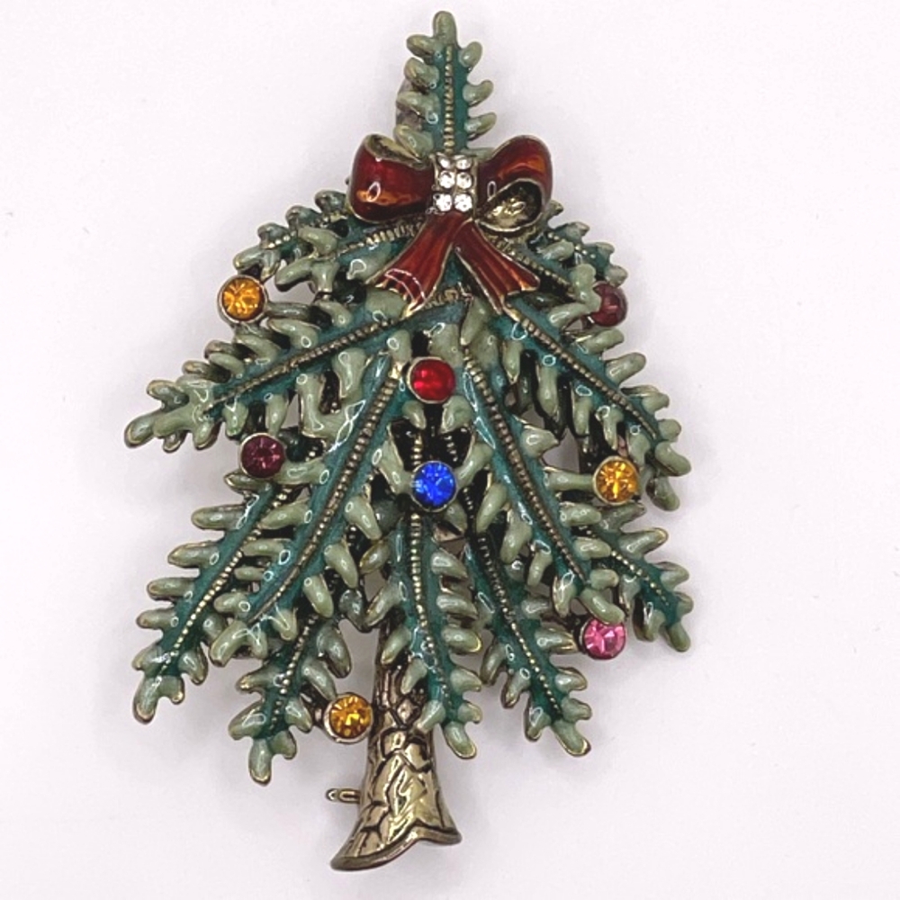 Avon Collectors Signed Vintage 2004 1st Annual Christmas Tree Brooch Pin
